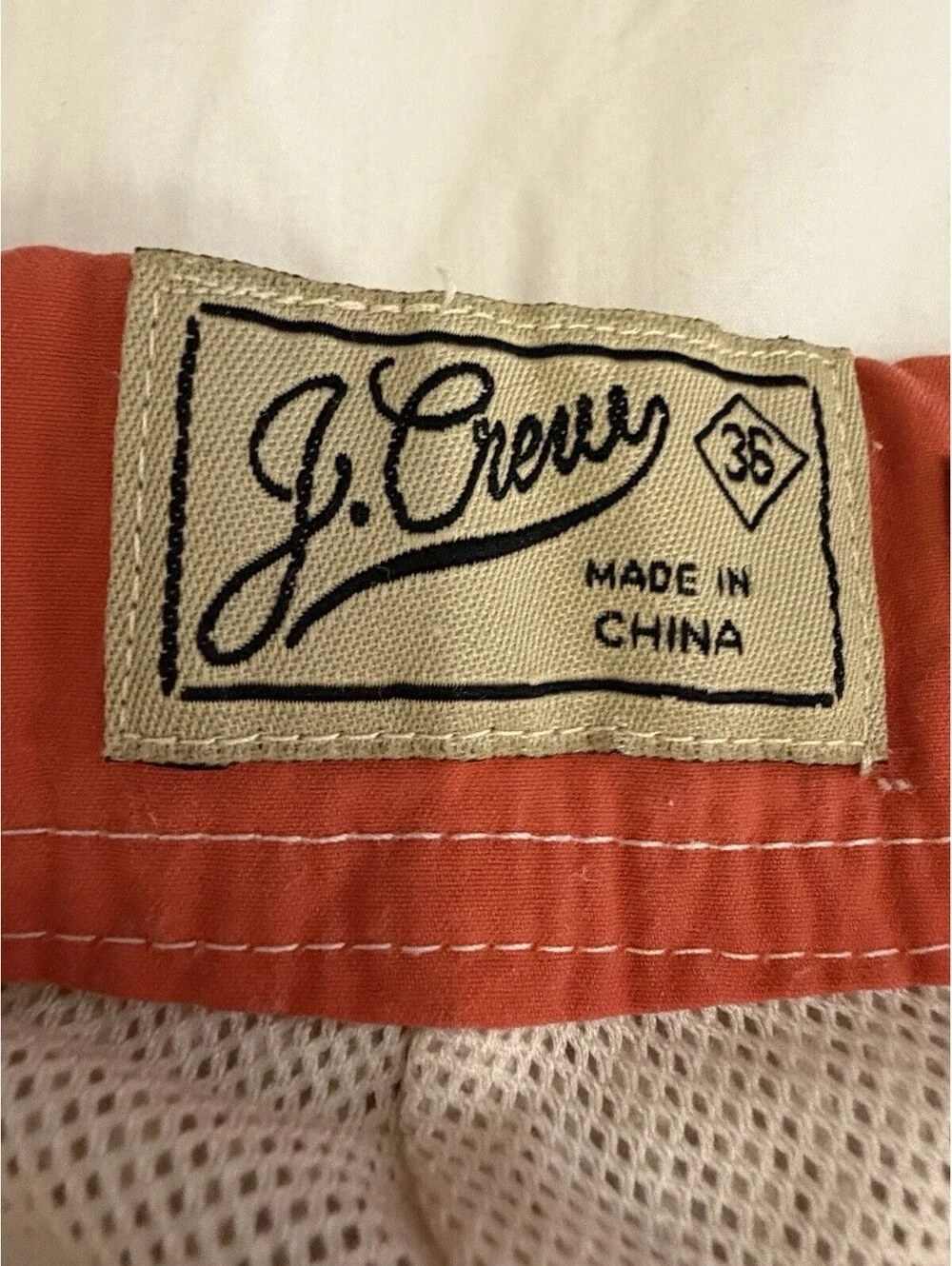 J.Crew The Original Longboard Shorts Mens 36 Taupe Gray Stripe Seersucker
